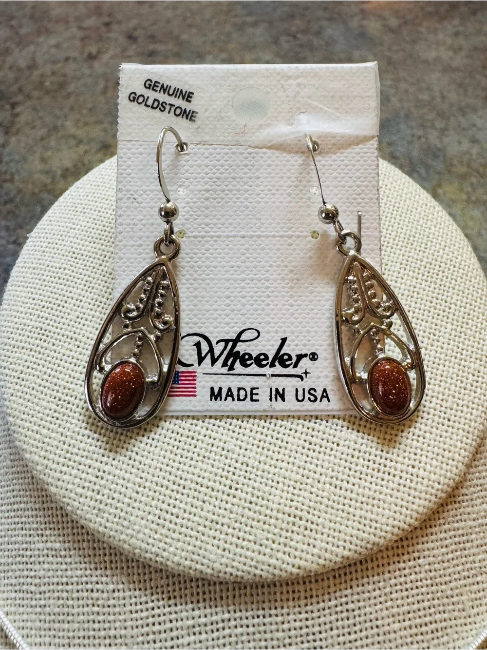 Wheeler Goldstone Teardrop Pendant Necklace & Earrings Set